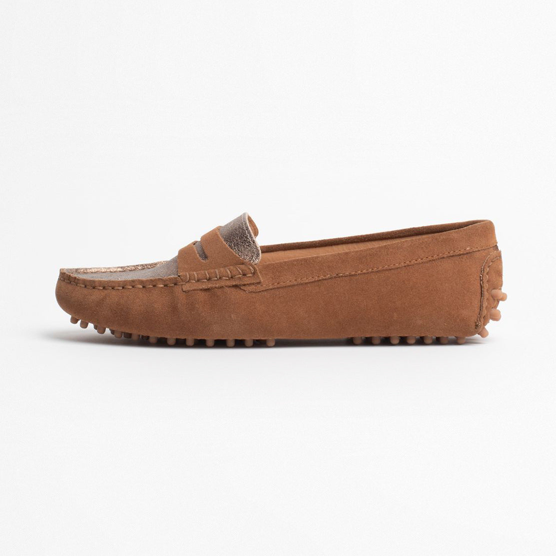 DEIRA mocassins classiques camel et bronze