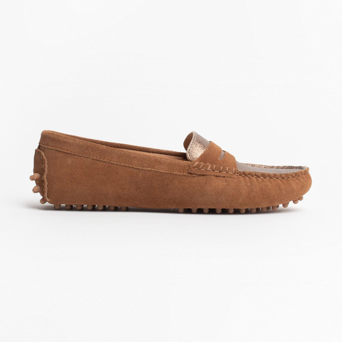 DEIRA mocassins classiques camel et bronze