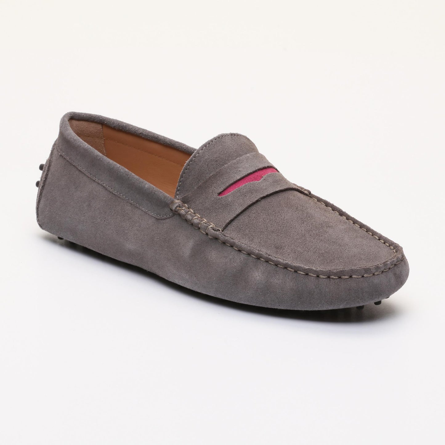 CLIFF mocassins classiques gris foncé et fushia
