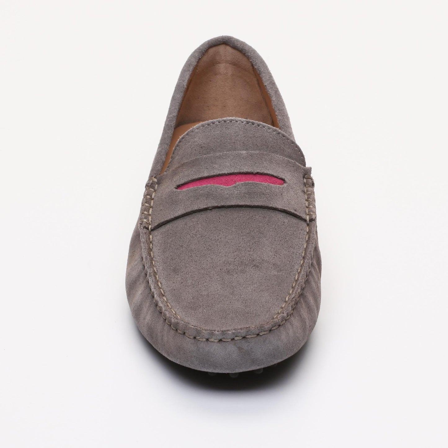 CLIFF mocassins classiques gris foncé et fushia