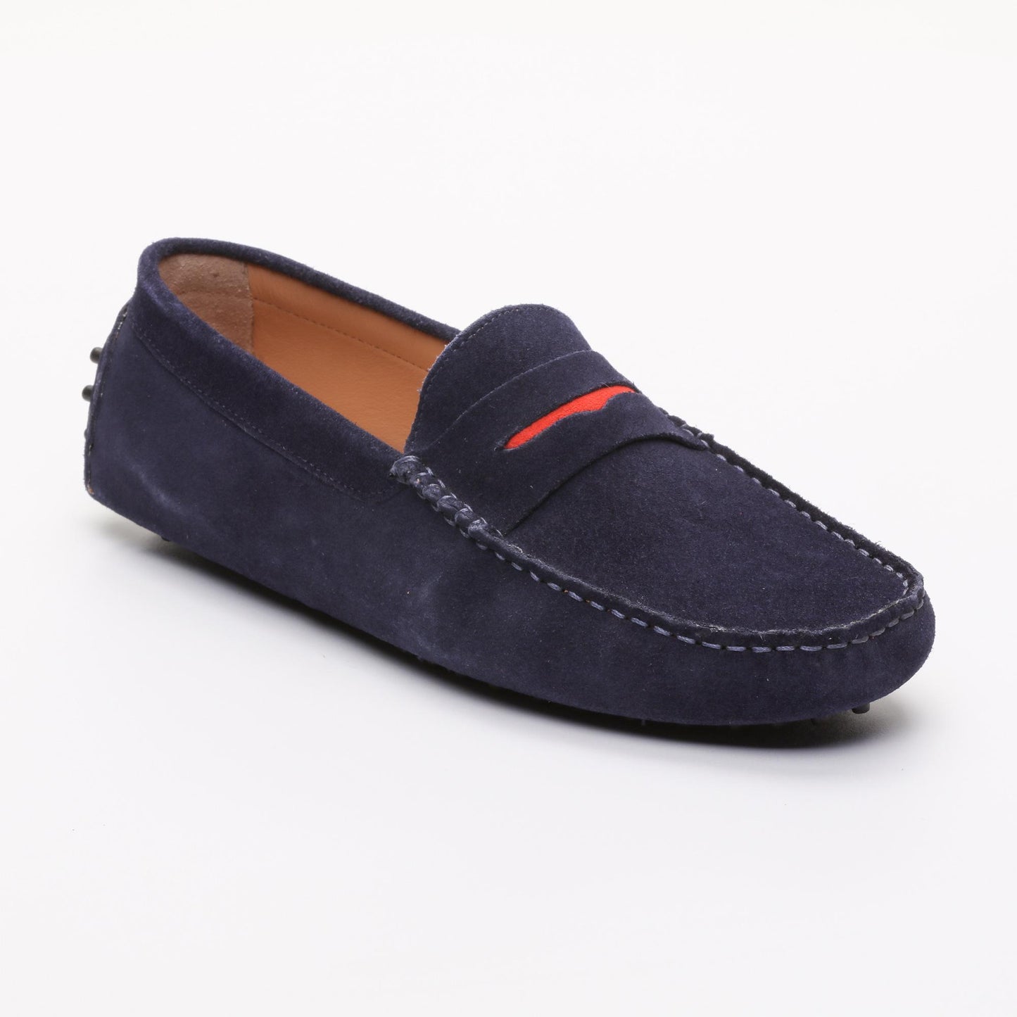 CLIFF mocassins classiques marine et rouge