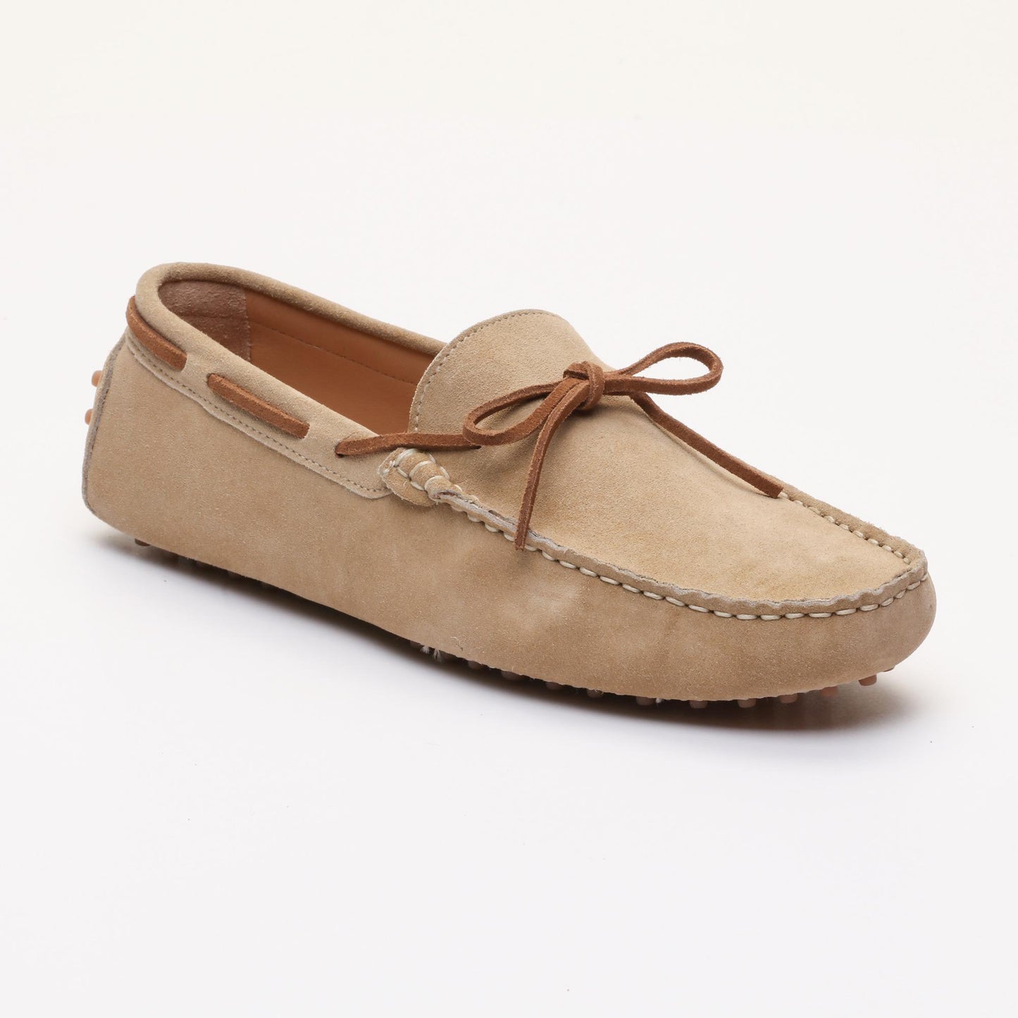 CORNWALL mocassins à lacets beige et camel
