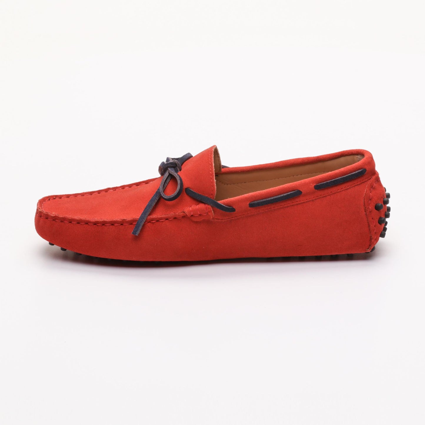 CORNWALL mocassins à lacets marine et rouge