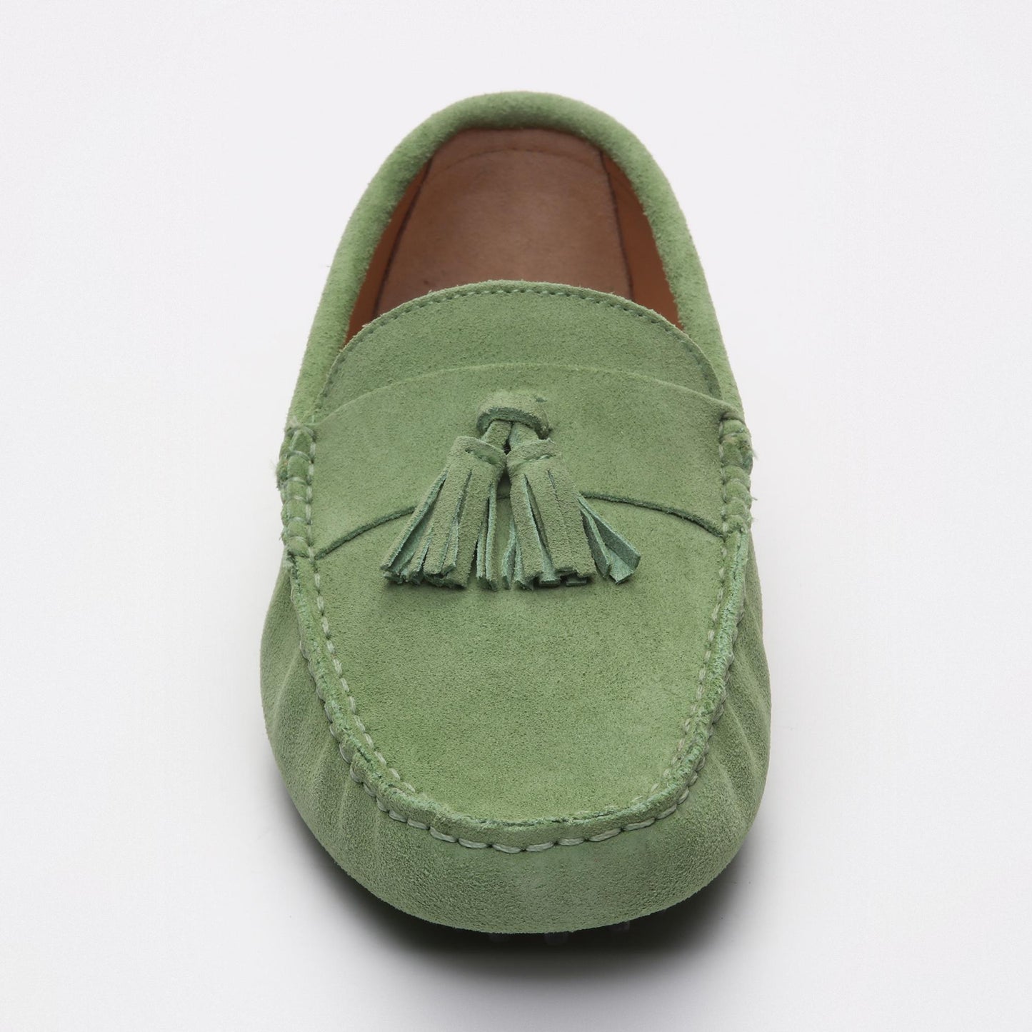 EARL mocassins à pompons vert clair
