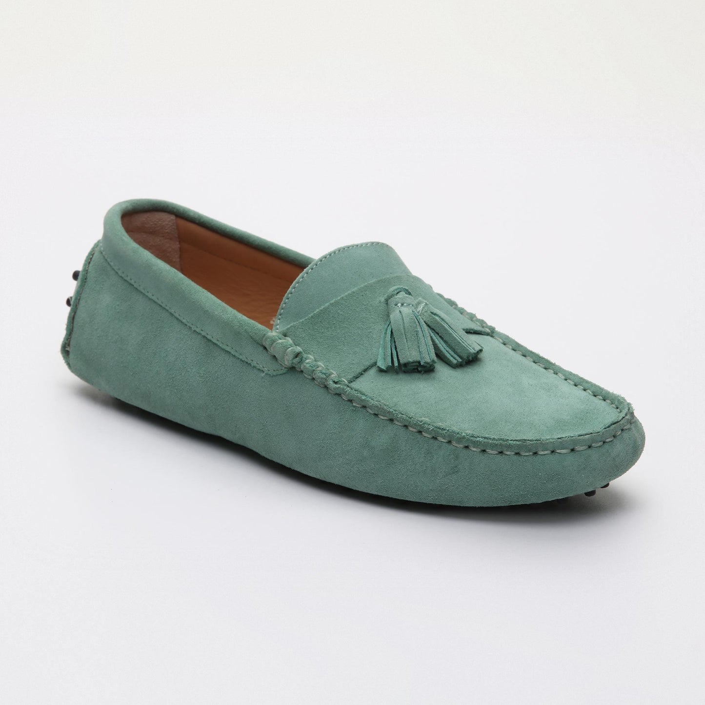 EARL mocassins à pompons vert passé