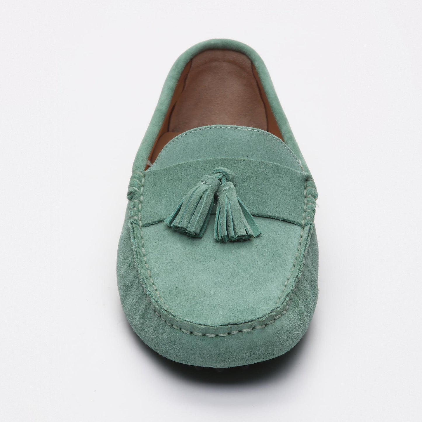 EARL mocassins à pompons vert passé