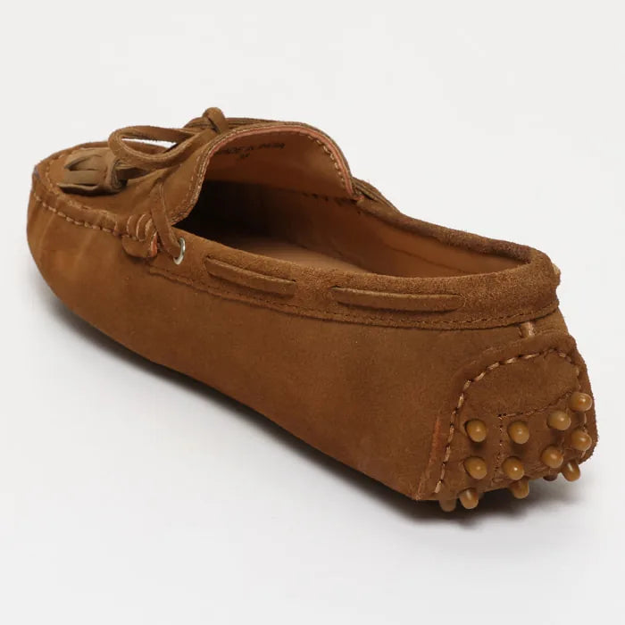 LILY mocassins à pompons camel