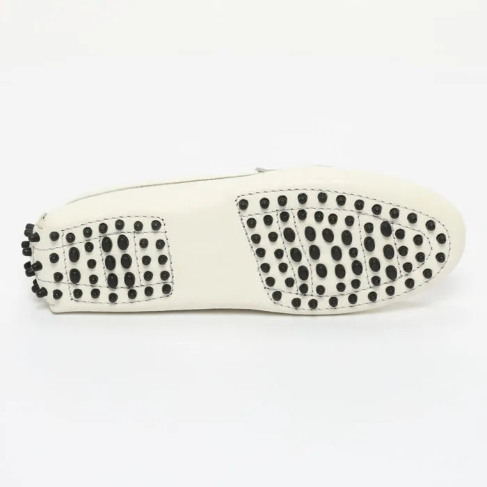 DEIRA mocassins classiques croco blanc
