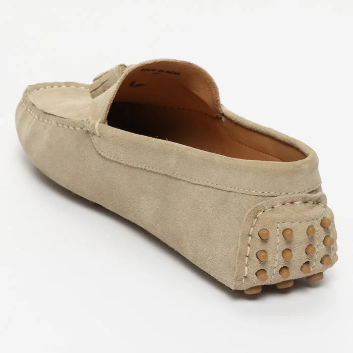 ETHAN mocassins à pompons beige clair