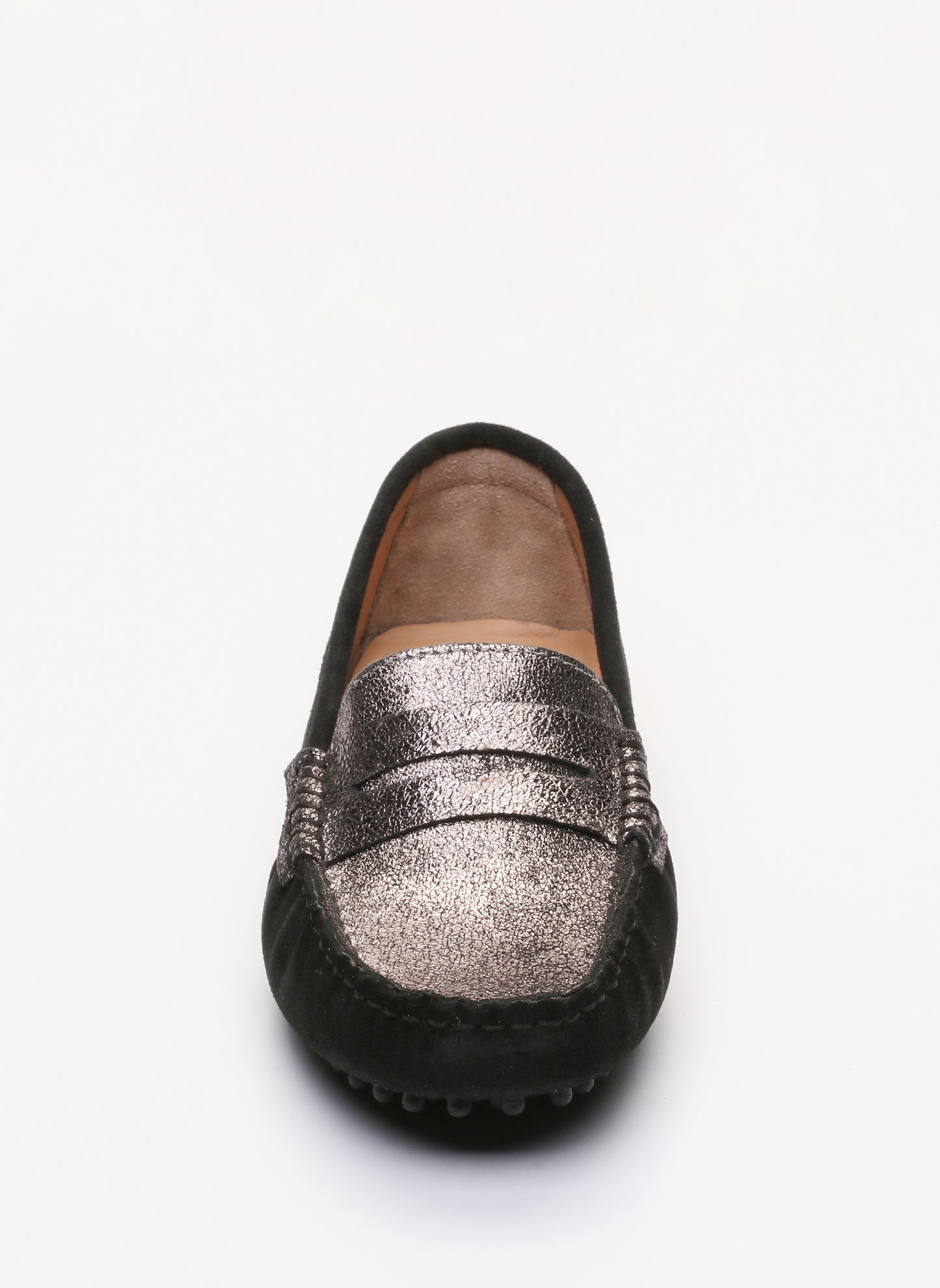 DEIRA mocassins classiques noir et platine