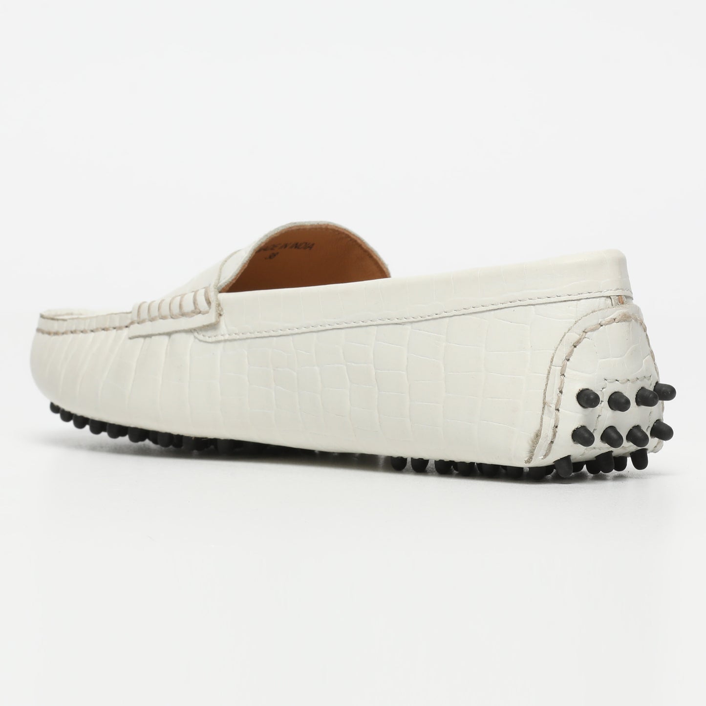 DEIRA mocassins classiques croco blanc