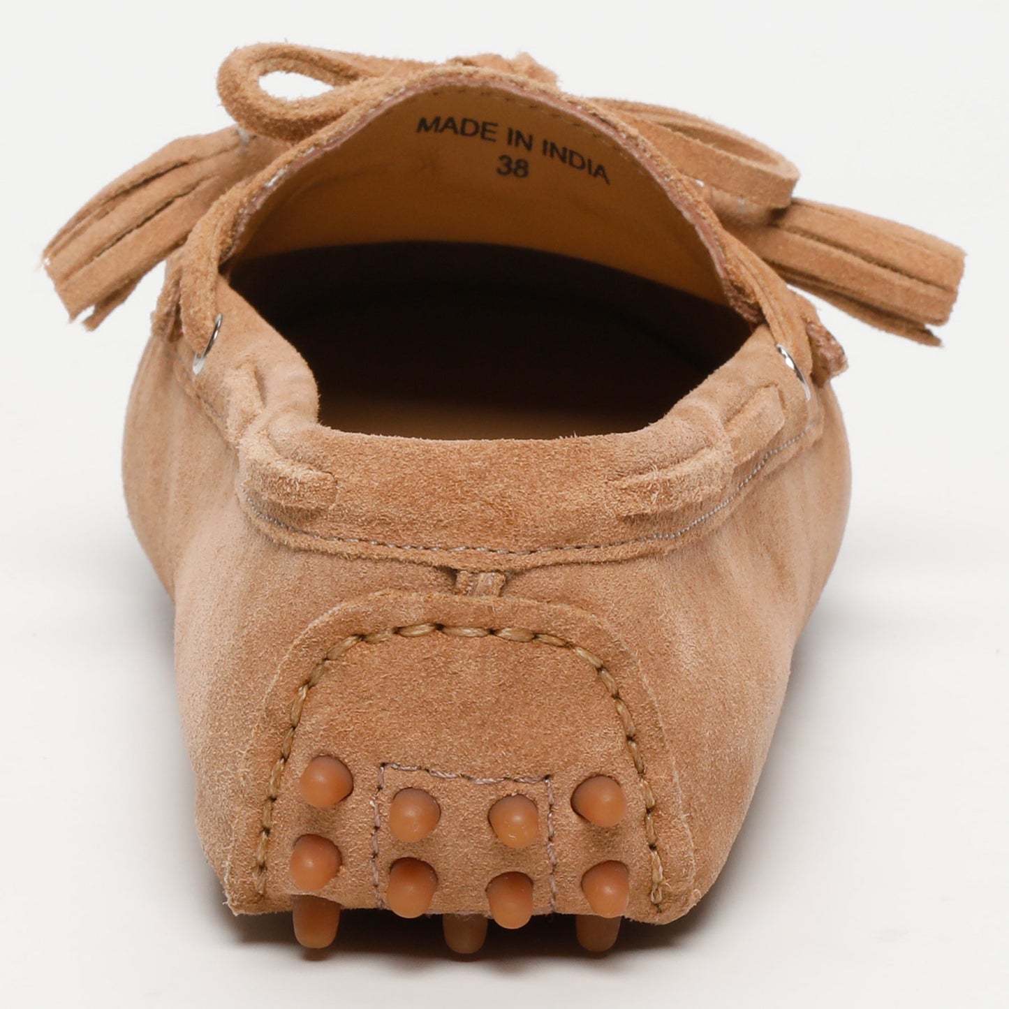 LILY mocassins à pompons pêche