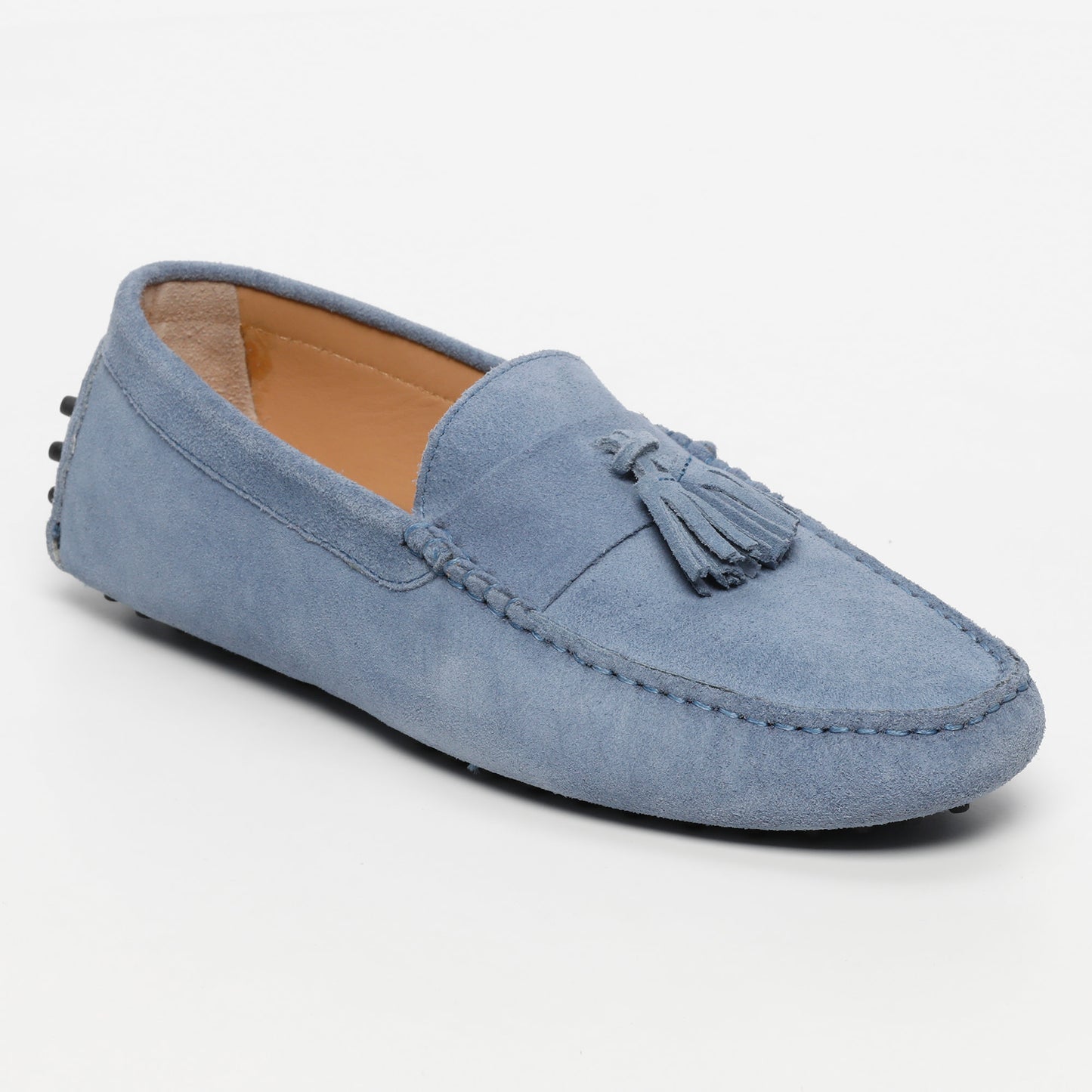 EARL mocassins à pompons bleu denim