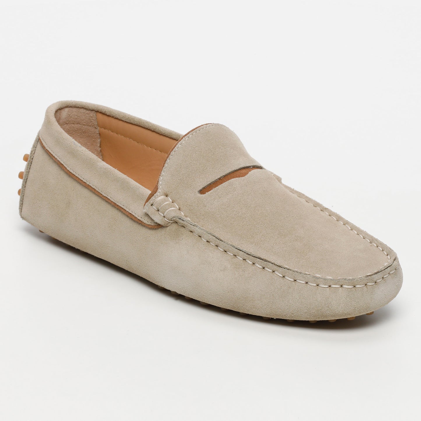 LODRICK mocassins classiques beige clair et camel