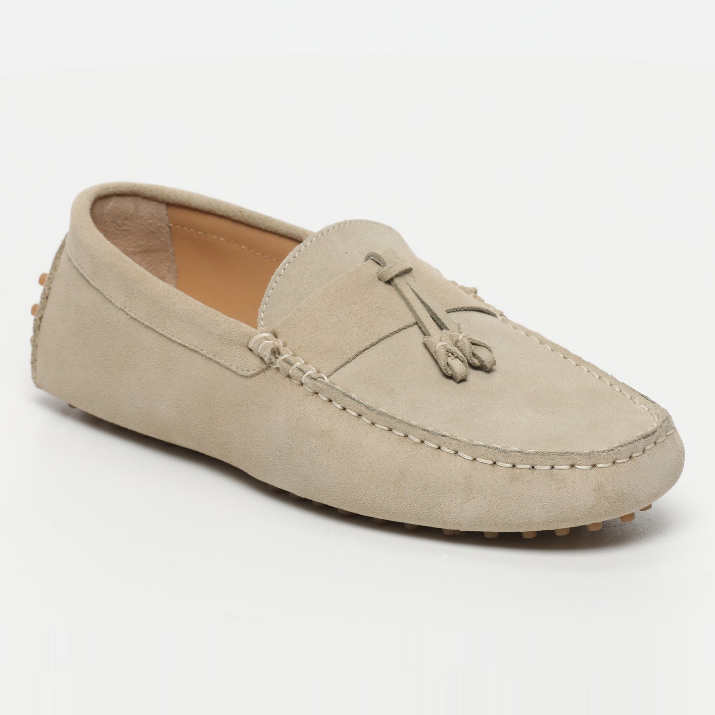 ELLIOT mocassins à pompons beige clair