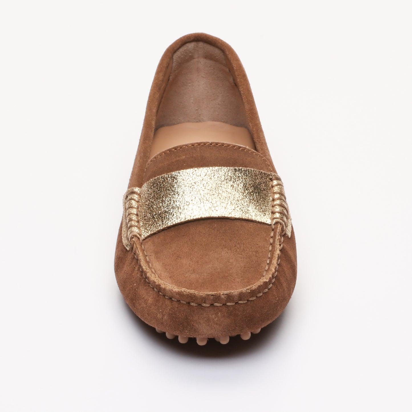 MELOA mocassins fantaisies camel et or