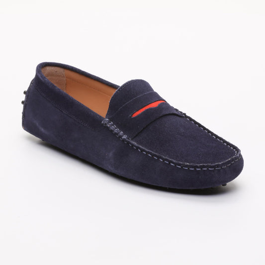CLIFF mocassins classiques marine et rouge