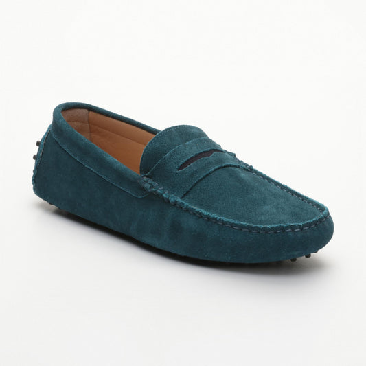 CLIFF mocassins classiques turquoise foncé et marine