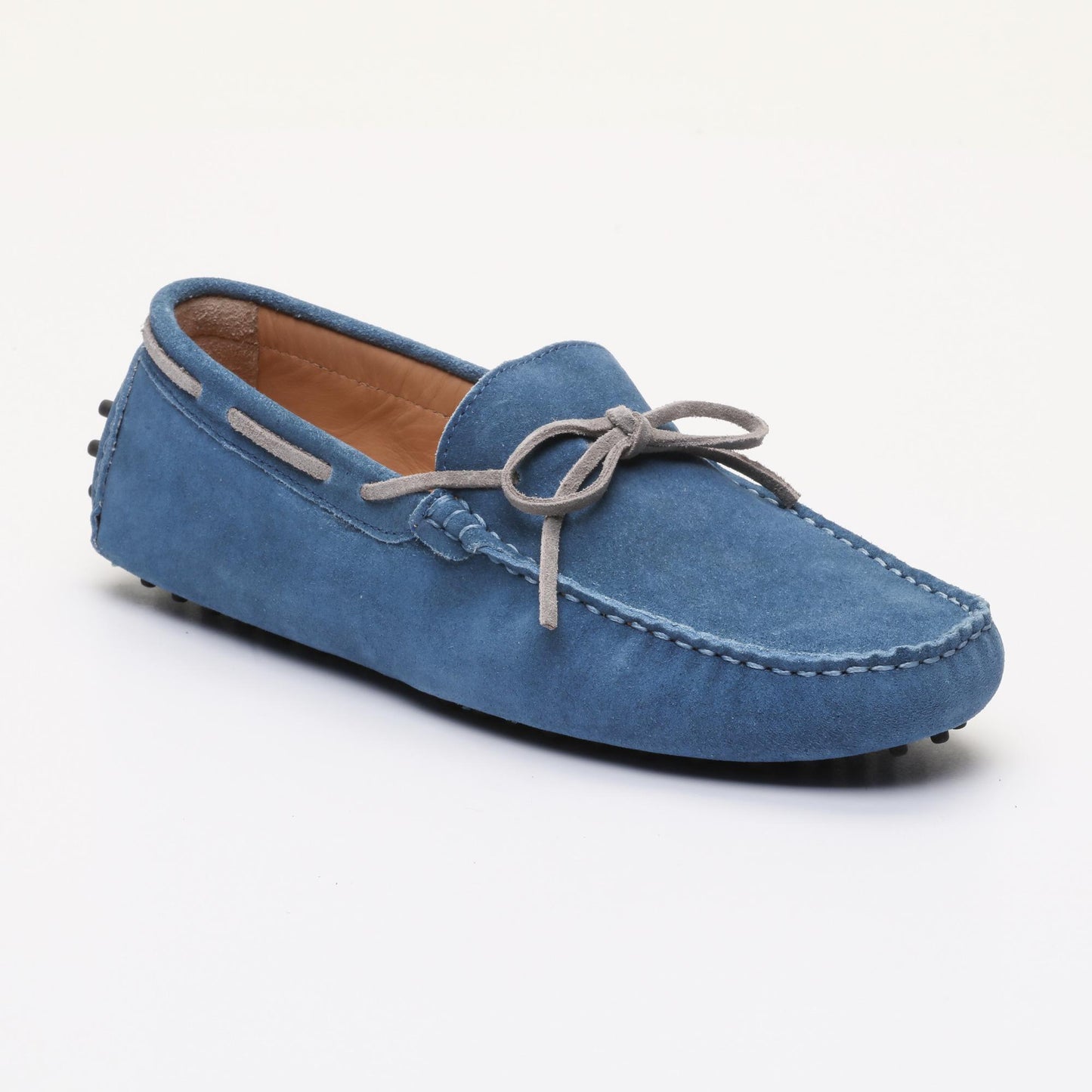 CORNWALL mocassins à lacets bleu électrique et gris clair