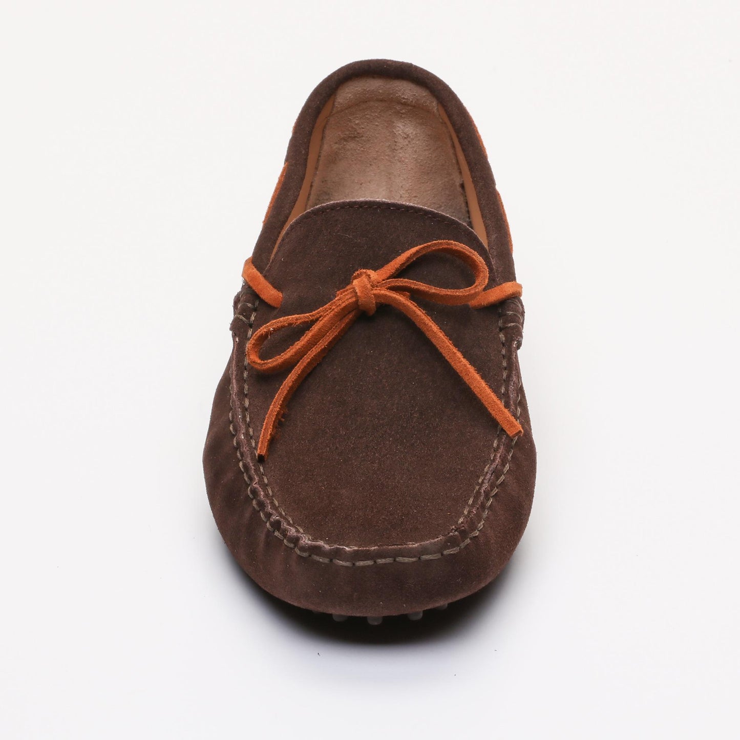 CORNWALL mocassins à lacets chocolat et orange
