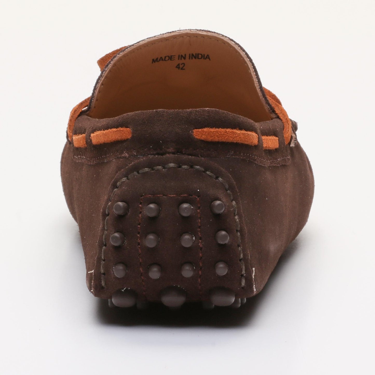 CORNWALL mocassins à lacets chocolat et orange