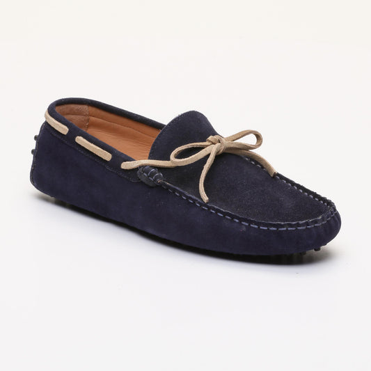 CORNWALL mocassins à lacets marine et beige