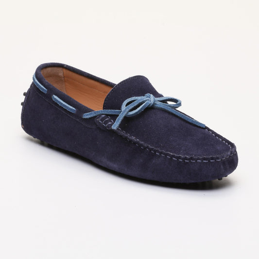 CORNWALL mocassins à lacets marine et bleu électrique