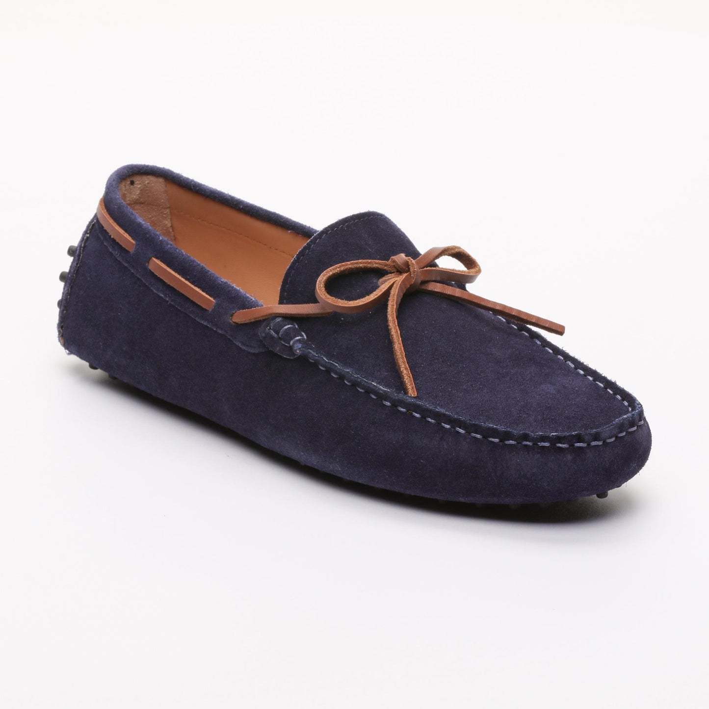 CORNWALL mocassins à lacets marine et camel