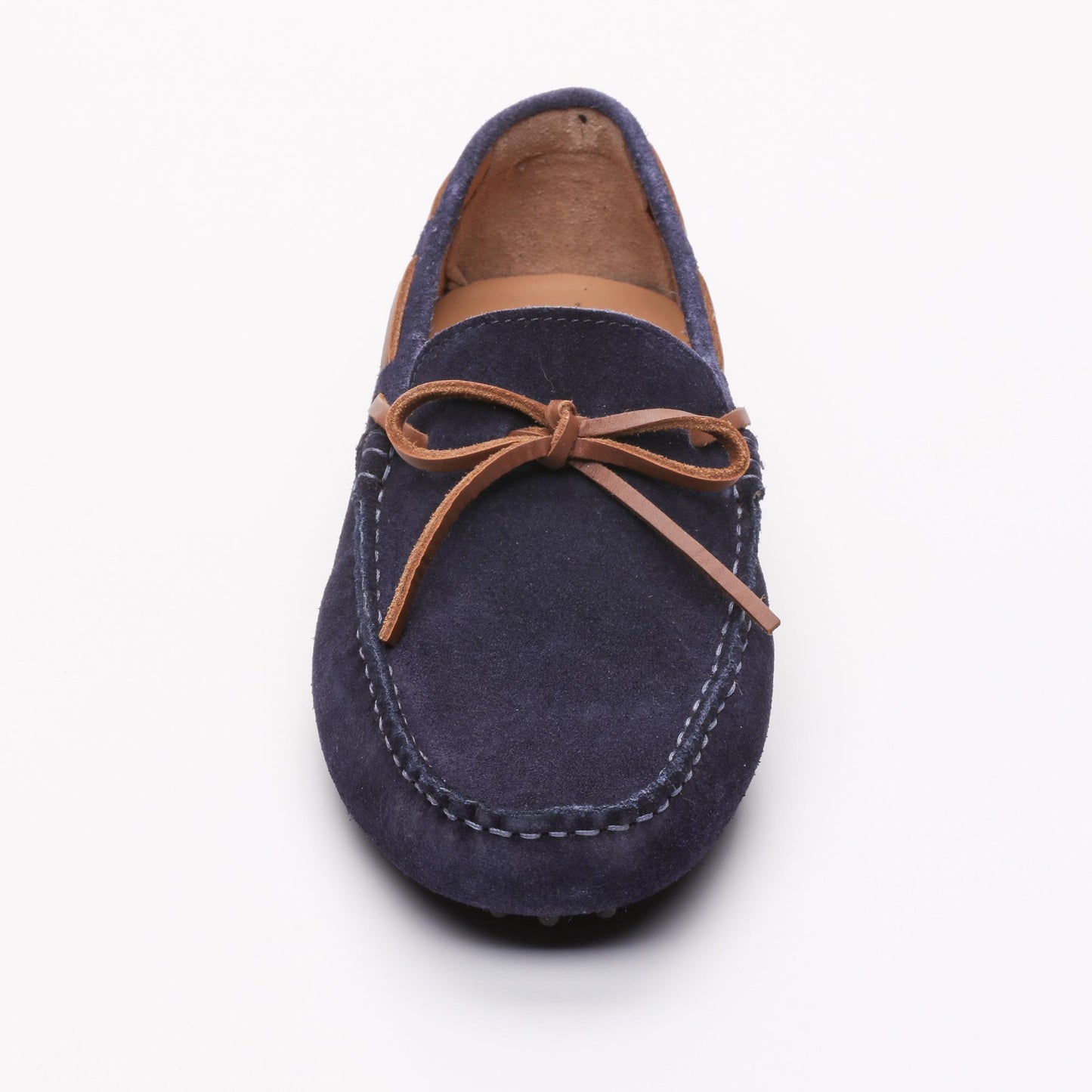 CORNWALL mocassins à lacets marine et camel