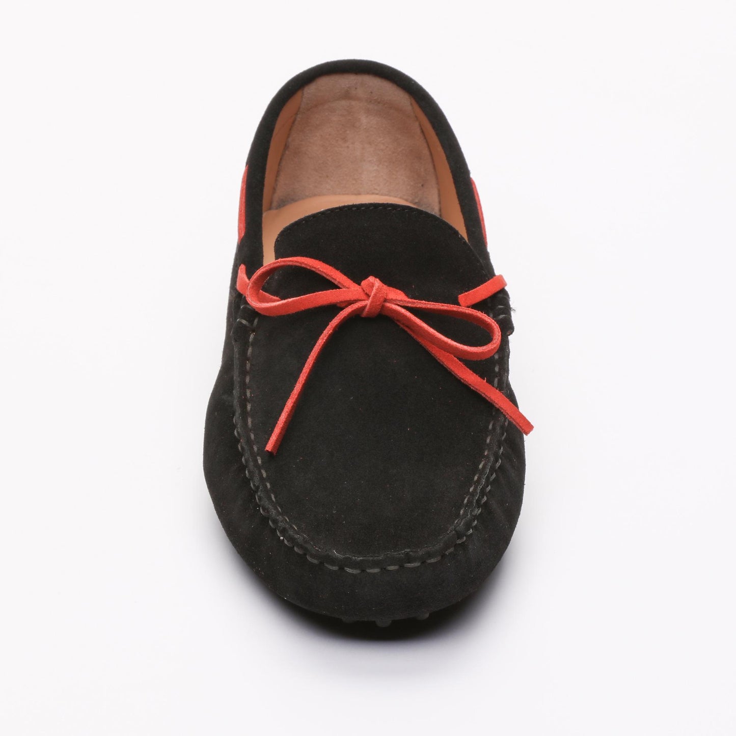 CORNWALL mocassins à lacets noir et rouge