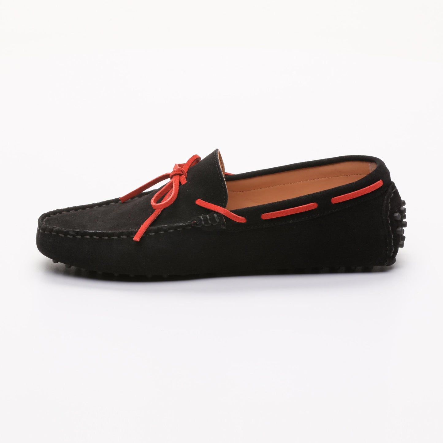 CORNWALL mocassins à lacets noir et rouge
