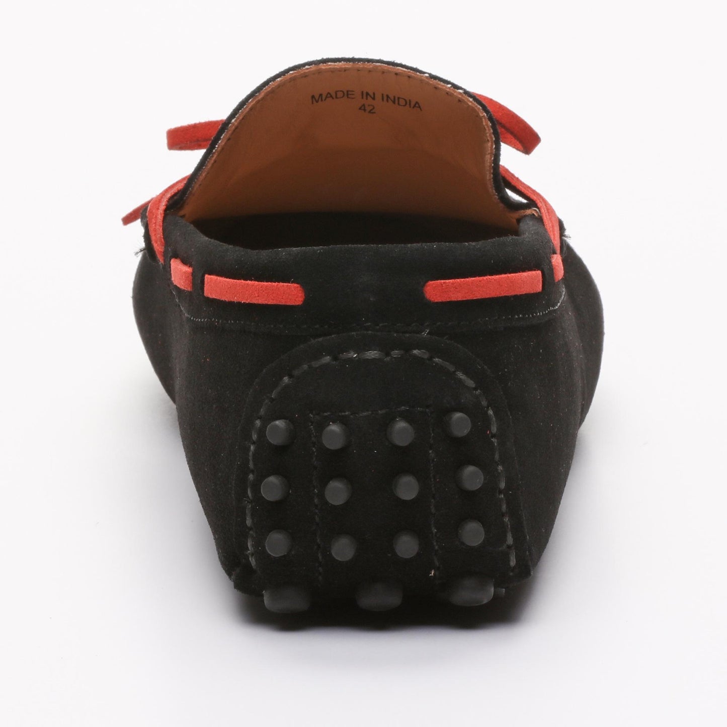 CORNWALL mocassins à lacets noir et rouge