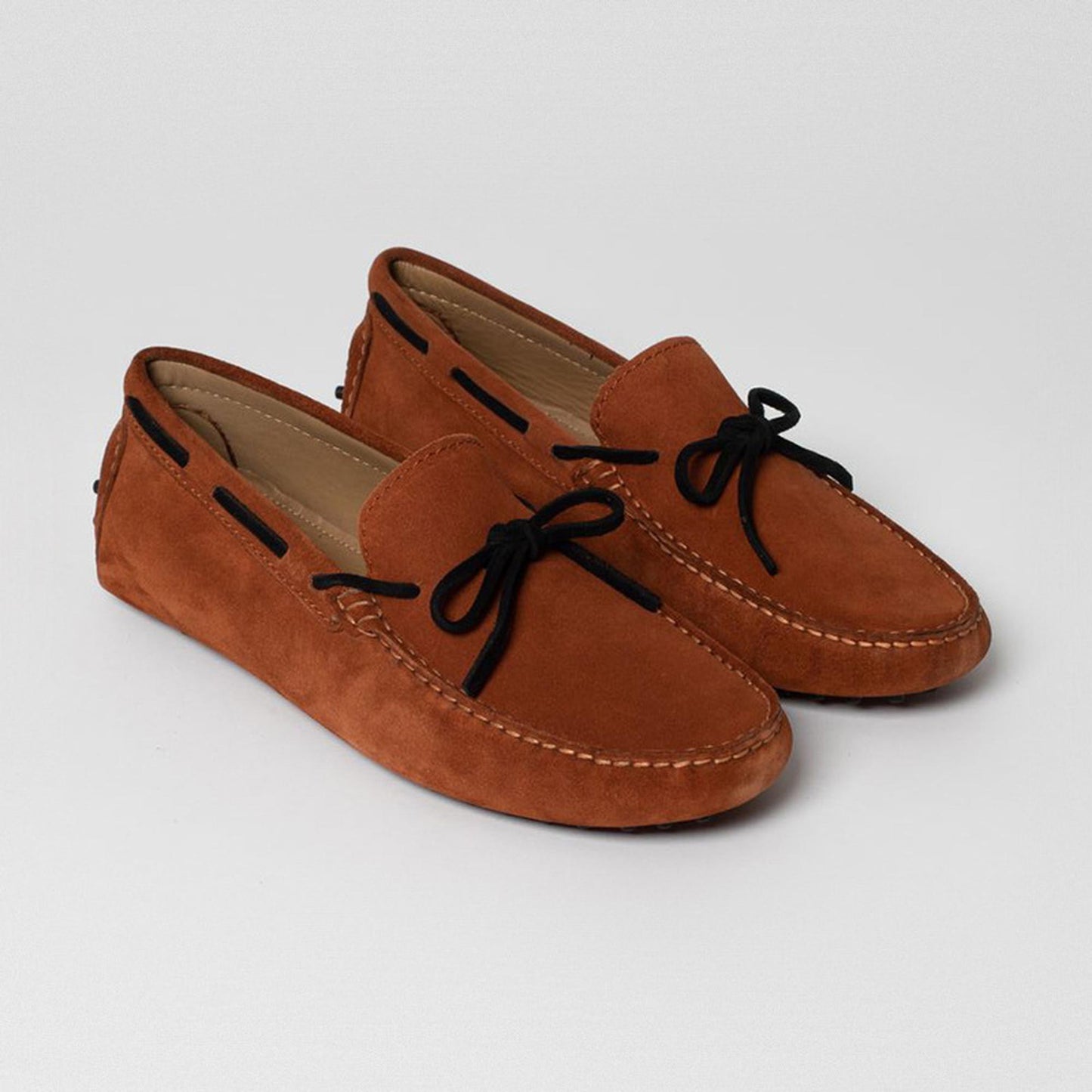 CORNWALL mocassins à lacets sienne et noir