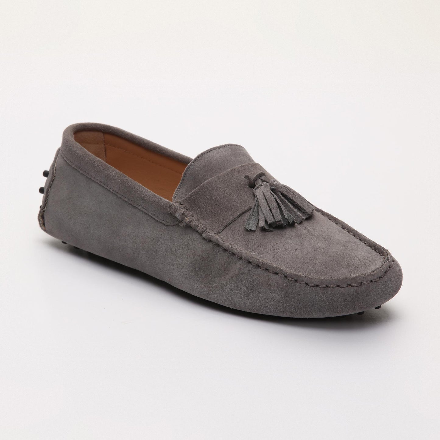 EARL mocassins à pompons gris