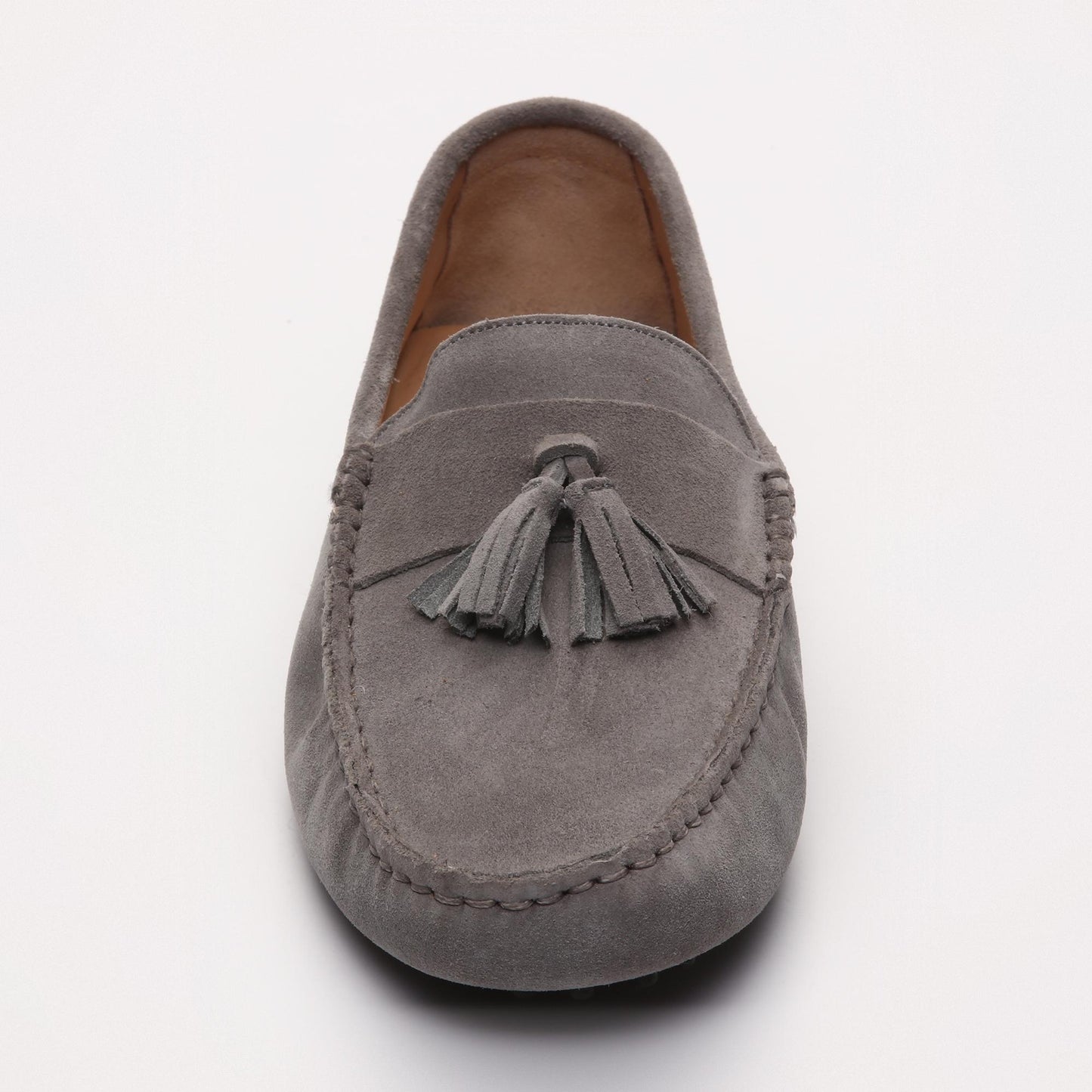 EARL mocassins à pompons gris