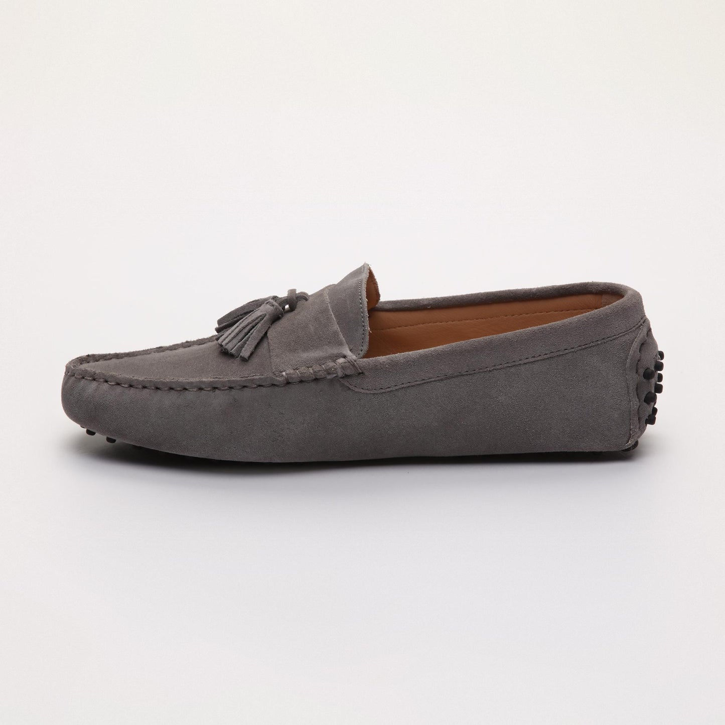 EARL mocassins à pompons gris