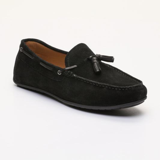 FLORIDE mocassins à pompons noir