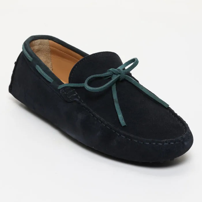 CORNWALL mocassins à lacets marine et bleu électrique