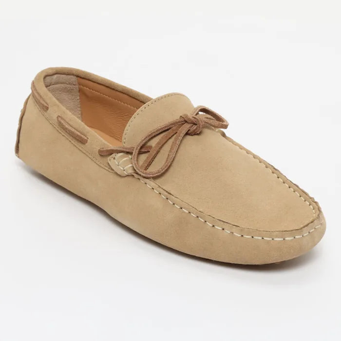 CORNWALL mocassins à lacets beige et camel