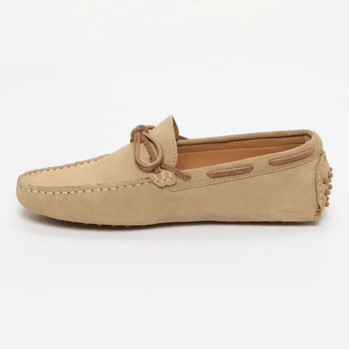 CORNWALL mocassins à lacets beige et camel
