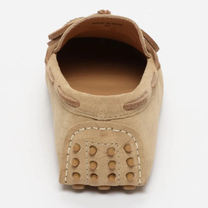 CORNWALL mocassins à lacets beige et camel