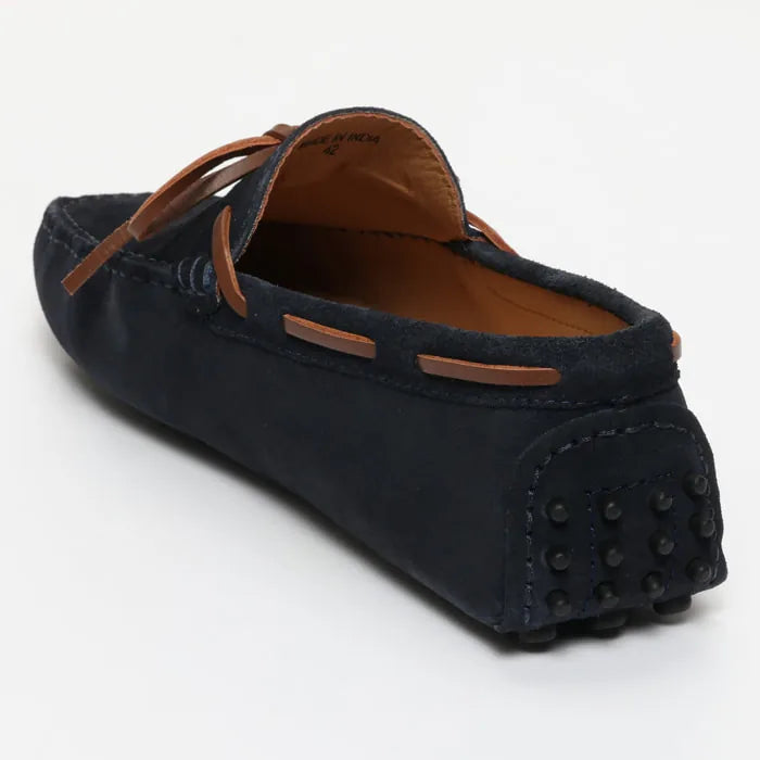 CORNWALL mocassins à lacets marine et camel