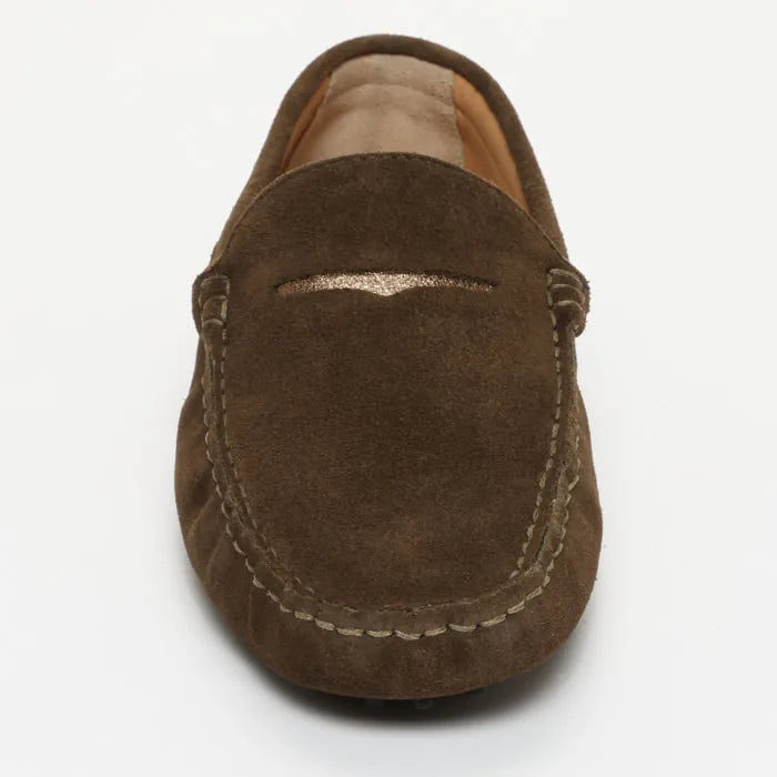 LODRICK mocassins classiques kaki et bronze