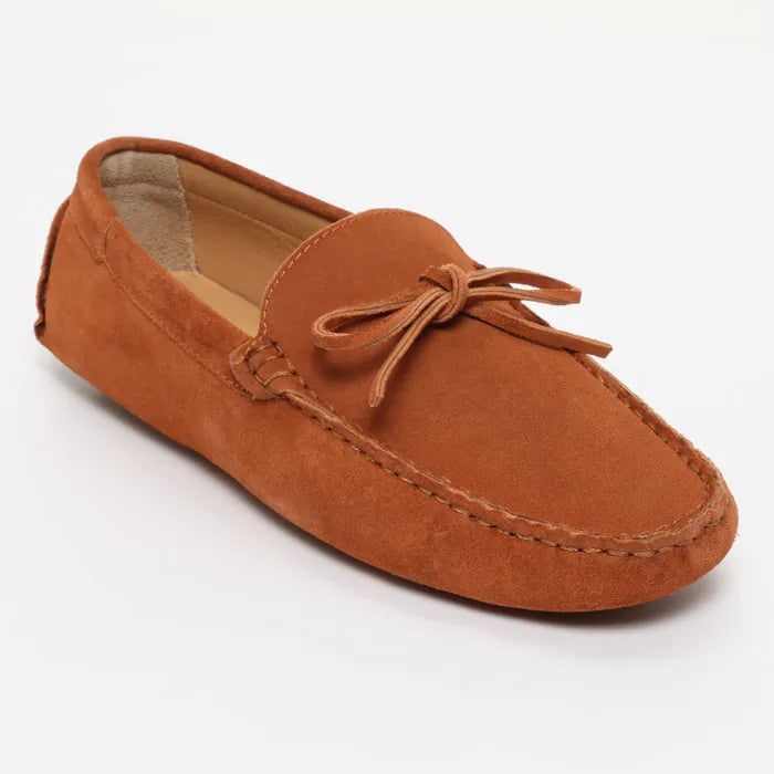 FABIAN mocassins à lacets orange