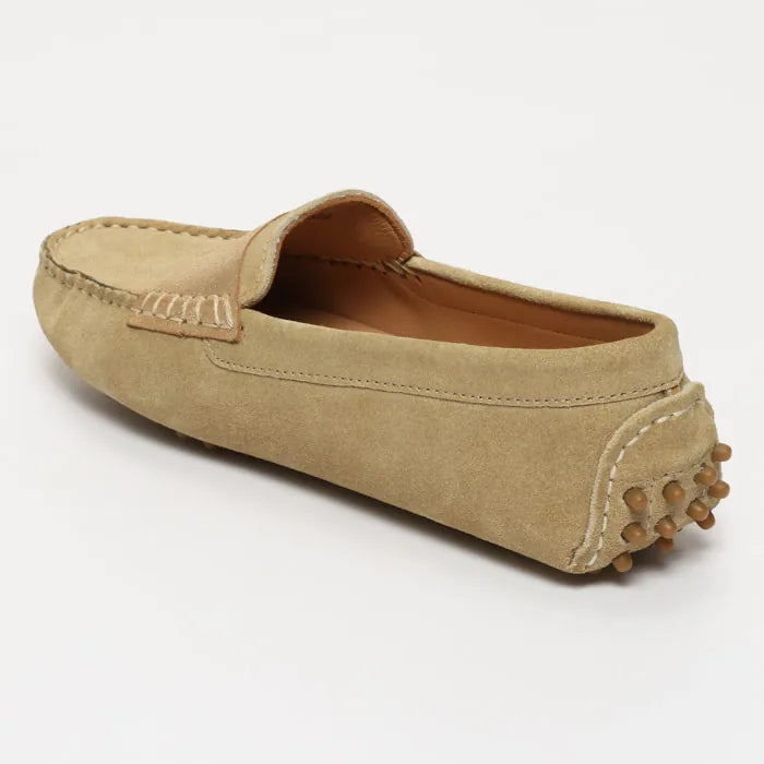 MELOA mocassins fantaisie beige et or