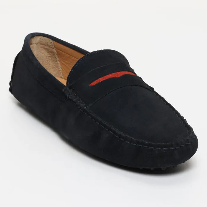 CLIFF mocassins classiques marine et rouge
