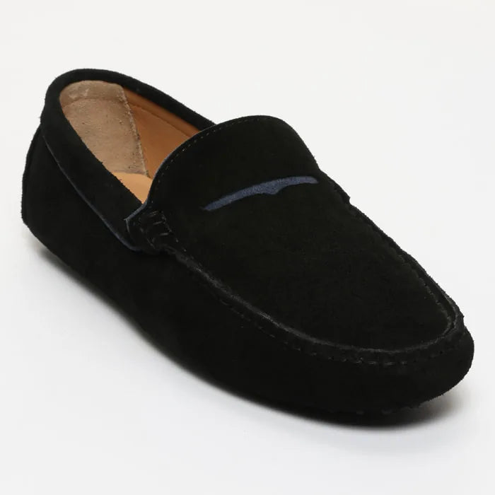 LODRICK mocassins classiques noir et océan