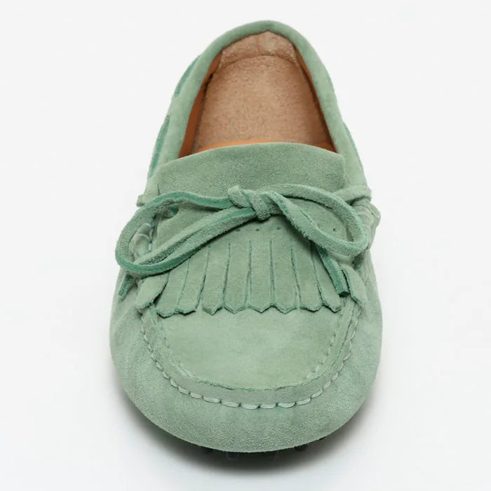 POWYS mocassins à lacets vert passé
