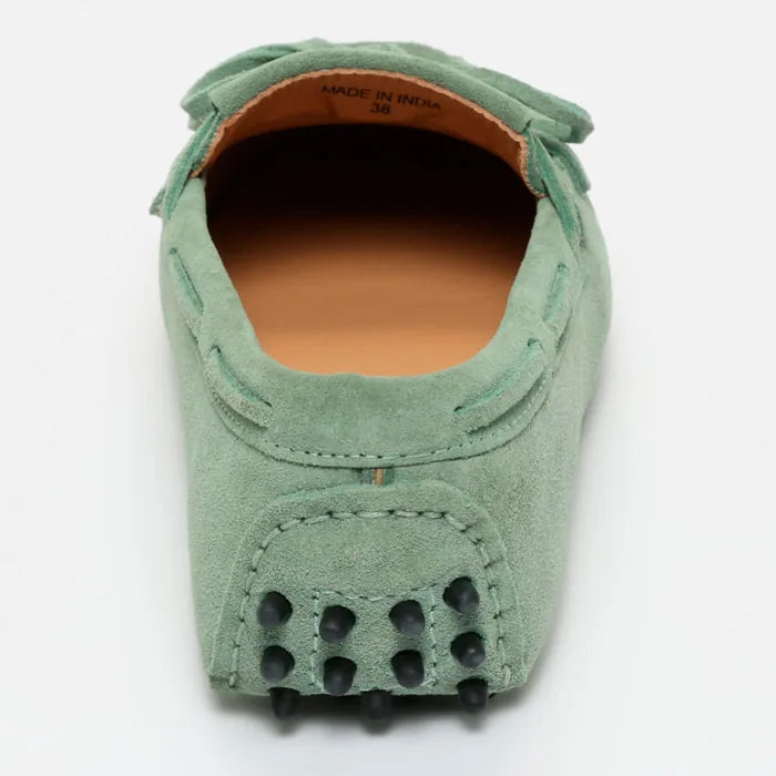 POWYS mocassins à lacets vert passé