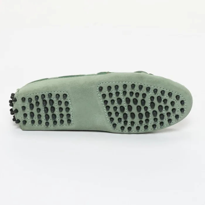 POWYS mocassins à lacets vert passé